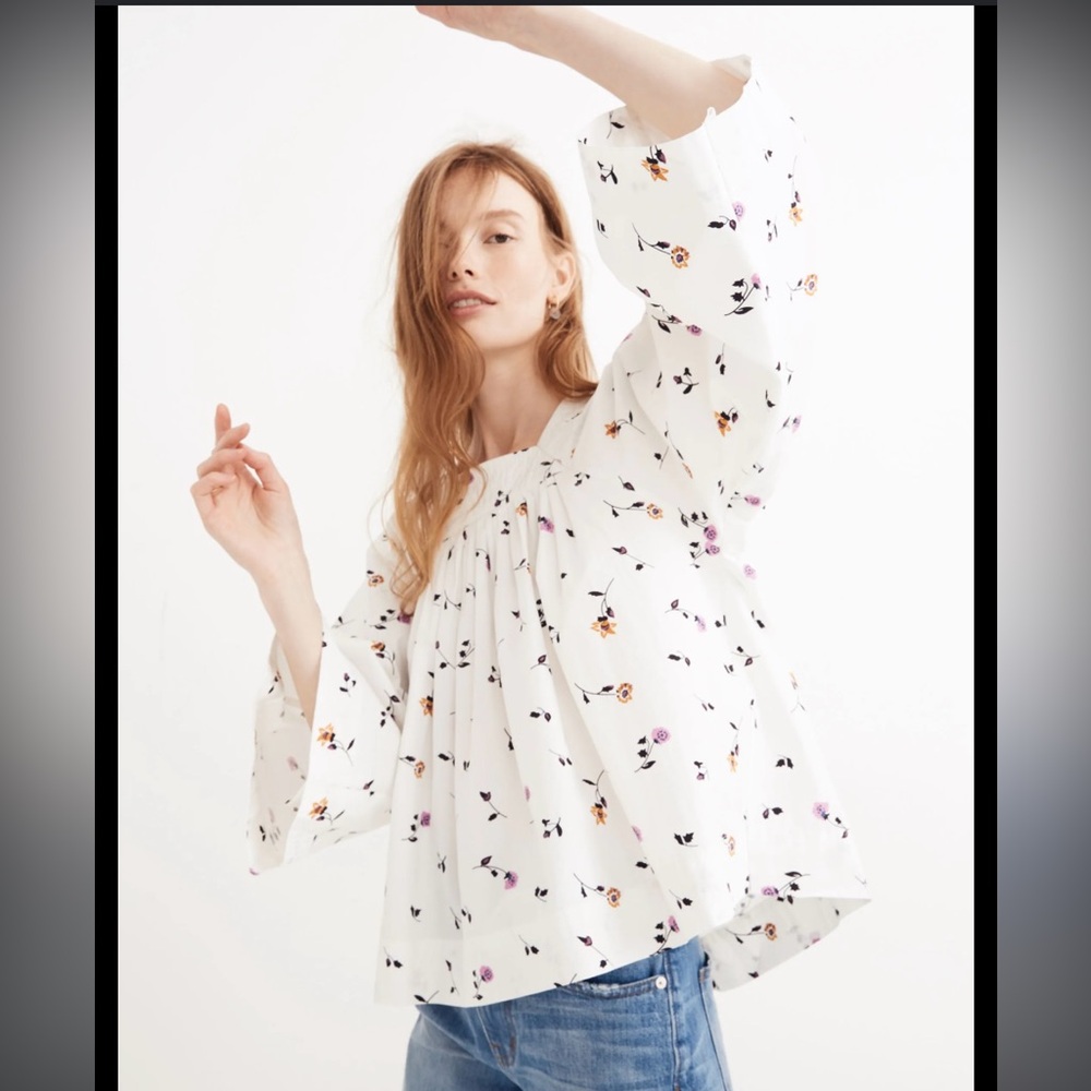 Madewell Square-Neck Top in Sweet Blossoms. Size XS